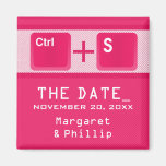 Computer Key Control Save the Date Magnet, Pink