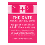 Computer Key Control Save the Date, Pink Personalized Announcements