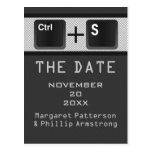 Computer Key Control Save the Date Postcard, Gray
