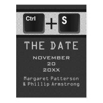 Computer Key Control Save the Date Postcard, Gray postcards