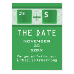 Computer Key Control Save the Date Postcard, Green