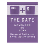Computer Key Control Save the Date Postcard Purple