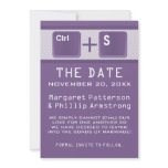Computer Key Control Save the Date, Purple Custom Invite