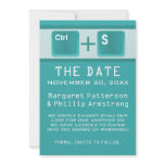 Computer Key Control Save the Date, Teal Announcement