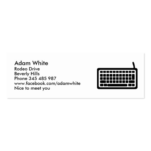 Computer keyboard business cards