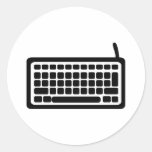 Computer keyboard round sticker