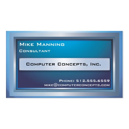 Computer Monitor Business Card (front side)