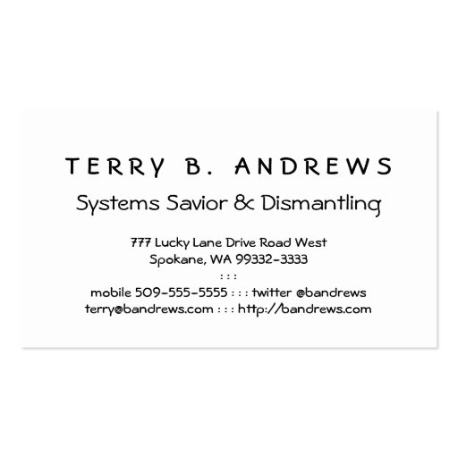 Computer Monitor Business Card Template (back side)