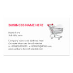 computer mouse in a supermarket shopping trolley business card