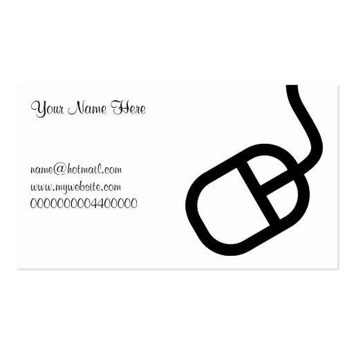 Computer Mouse, Your Name Here, Business Cards (front side)