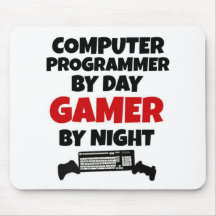 Computer Programmer by Day Gamer by Night Mousepad