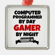 Computer Programmer by Day Gamer by Night Christmas Ornaments