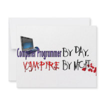Computer Programmer by day, Vampire by night invitations