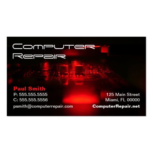 Computer Repair Business Card (front side)