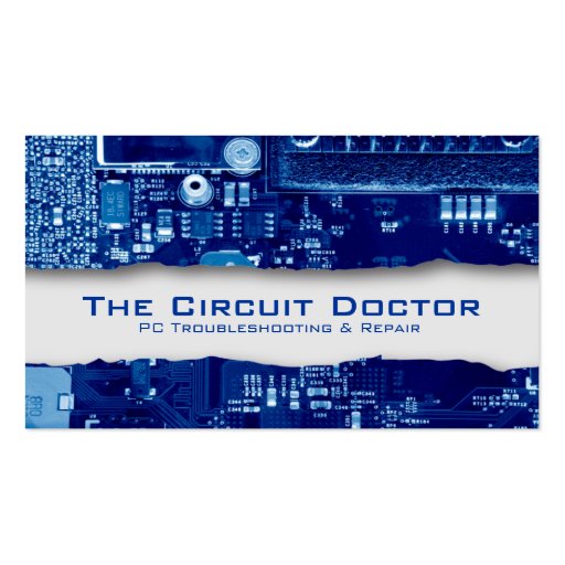 Computer Repair Business Card Electronic Circuits (front side)