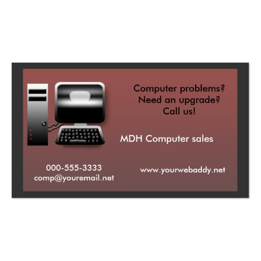 computer repair business card template (front side)