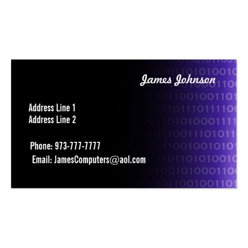 Computer Repair Business Cards (back side)