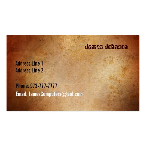 Computer Repair Business Cards (back side)