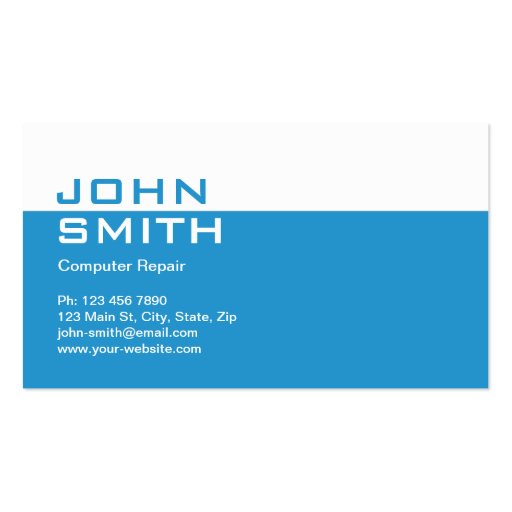 Computer Repair Modern Professional Plain Simple Business Cards (front side)