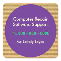 Computer Repair n Software Support Square Stickers
