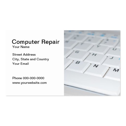 Computer Repair Services Business Card (front side)