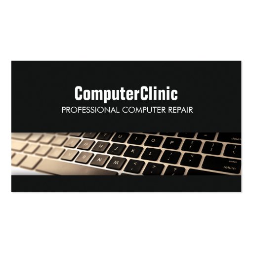 Computer Repair Technician Keyboard Black PC Business Card Templates