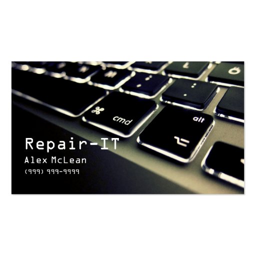 Computer Repair,Technician, Laptop, Business Card (front side)
