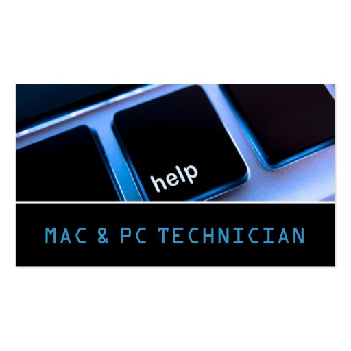 Computer Repair Technician Mac Laptop Service Business Card Template (front side)