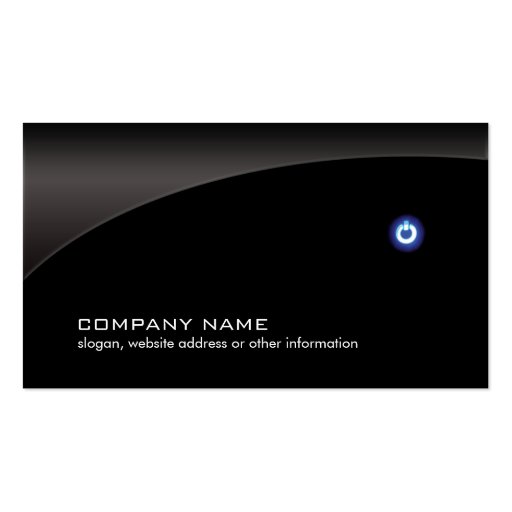 Computer Repair Technician Simple Black Business Card (front side)
