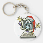 Computer Santa Keychain
