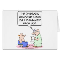 Computer says disease is God's punishment. cards