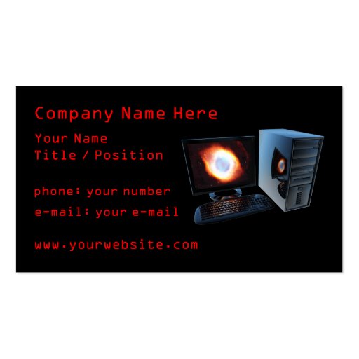 Computer store business cards (back side)