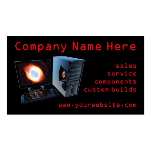 Computer store business cards (front side)