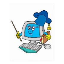 Computer teacher postcard