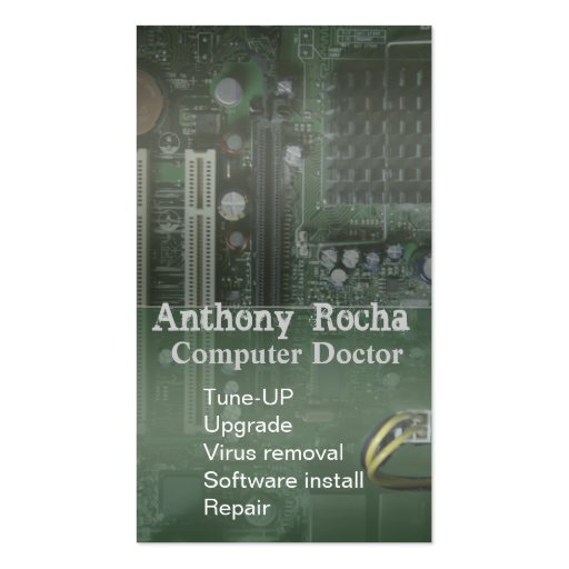 Computer Tech Repair Business Card Templates (front side)