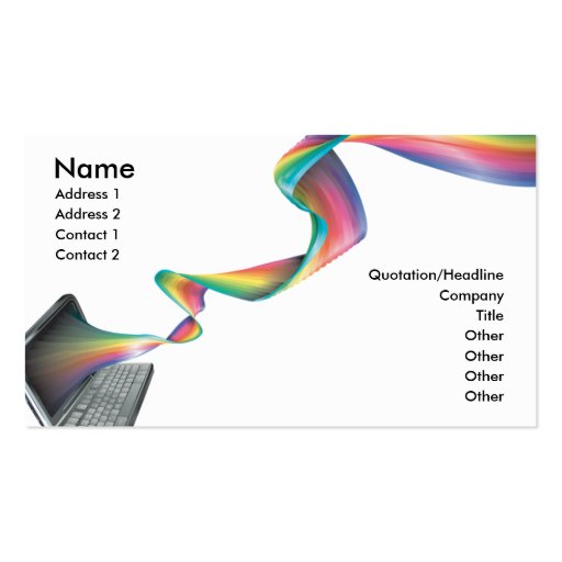computer technology rainbow business card
