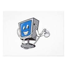 Computer TV Monitor With Doctor Stethoscope Custom Invites
