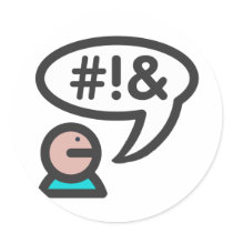 Computer User icon foul language Round Stickers