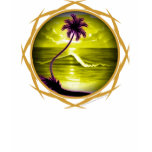 Computerized Digital Airbrushed Beach Scene T Shirt