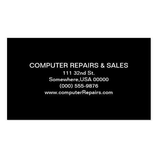 Computers Business Card Templates (back side)