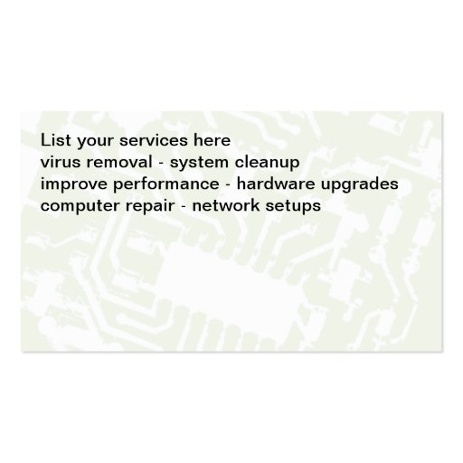Computers Repair Business Cards (back side)
