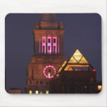 Con Edison Clock Tower lit up in Pink at Twilight Mousepads