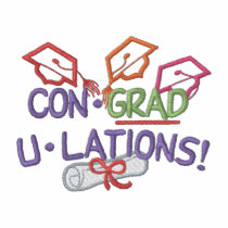 Con-grad-u-lations embroidered shirts