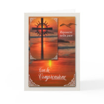 Con la Comprensione Italian Sympathy Card Cross