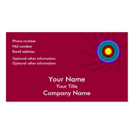 Concentric Circles - cranberry - bus card template Business Card Template