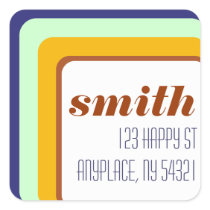 Concentric Squares Pattern Sticker Label