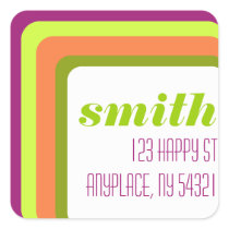 Concentric Squares Pattern Sticker Label