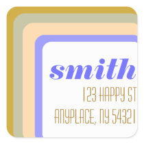 Concentric Squares Pattern Sticker Label