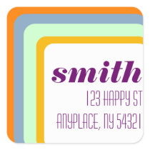 Concentric Squares Pattern Sticker Label