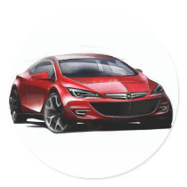 Concept Car Round Stickers
